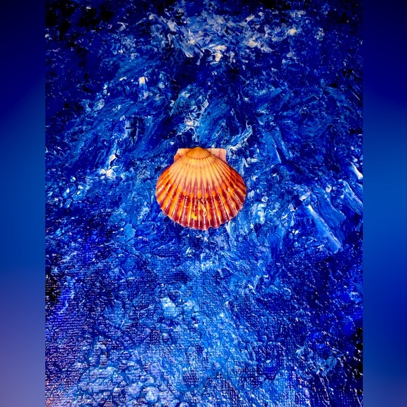 Ocean 🌊 Sea Art Handmade: Acrylic & Shell - Picture 3 of 16